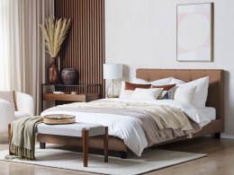 Łóżko tapicerowane 180 x 200 cm brązowe LA ROCHELLE