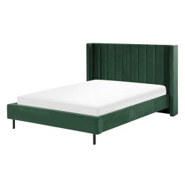 Łóżko welurowe 140 x 200 cm zielone VILLETTE