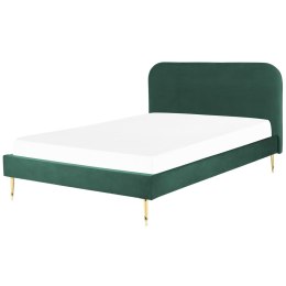 Łóżko welurowe 160 x 200 cm zielone FLAYAT