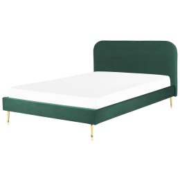 Łóżko welurowe 180 x 200 cm zielone FLAYAT