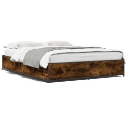 VidaXL Rama łóżka, przydymiony dąb, 150x200 cm