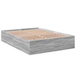 VidaXL Rama łóżka, szary dąb sonoma, 140x190cm materiał drewnopochodny