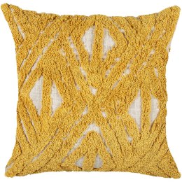 Bawełniana poduszka dekoracyjna w geometryczny wzór 45 x 45 cm żółta ALCEA