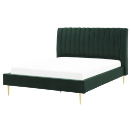 Łóżko welurowe 160 x 200 cm zielone MARVILLE