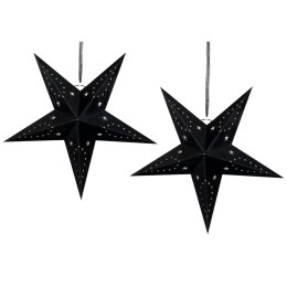 Zestaw 2 wiszących gwiazd welurowych LED 60 cm czarny MOTTI