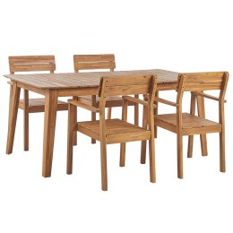 Zestaw ogrodowy drewno akacjowe stół i 4 krzesła FORNELLI