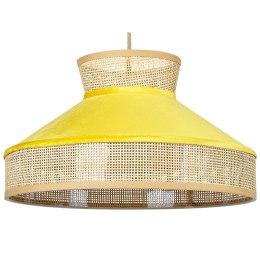 Lampa wisząca rattanowa naturalna z żółtym BATALI