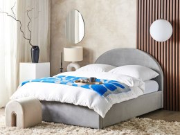 Łóżko z pojemnikiem welurowe 140 x 200 cm szare VAUCLUSE