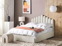 Łóżko z pojemnikiem welurowe 140 x 200 cm złamana biel VINCENNES