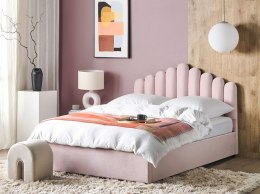 Łóżko z pojemnikiem welurowe 180 x 200 cm różowe VINCENNES