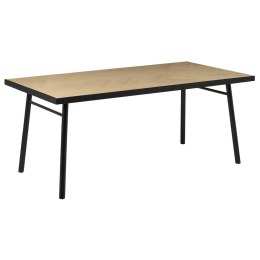 Stół do jadalni 180 x 90 cm jasne drewno z czarnym IVORIE