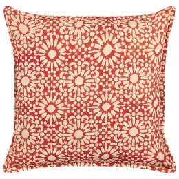 Bawełniana poduszka dekoracyjna w geometryczny wzór 45 x 45 cm czerwona CEIBA