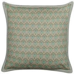Bawełniana poduszka dekoracyjna w liście 45 x 45 cm zielona PICTUS