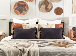 Bawełniana poduszka dekoracyjna z frędzlami 35 x 55 cm szara LYTHRUM