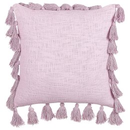 Bawełniana poduszka dekoracyjna z frędzlami 45 x 45 cm różowa LYNCHIS