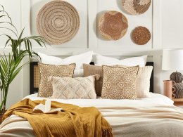 2 bawełniane poduszki dekoracyjne geometryczny wzór 45 x 45 cm beżowe CEIBA