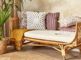 2 bawełniane poduszki dekoracyjne geometryczny wzór z frędzlami 45 x 45 cm wielokolorowe SETOSA