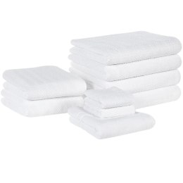 Komplet 9 ręczników bawełnianych frotte biały MITIARO