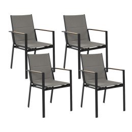 Zestaw 4 krzeseł ogrodowych czarny BUSSETO