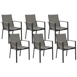 Zestaw 6 krzeseł ogrodowych czarny BUSSETO