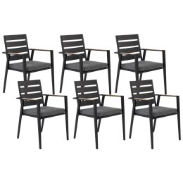 Zestaw 6 krzeseł ogrodowych czarny TAVIANO