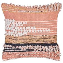 Bawełniana poduszka ze wzorem w paski 45 x 45 cm pomarańczowa DEUTZIA