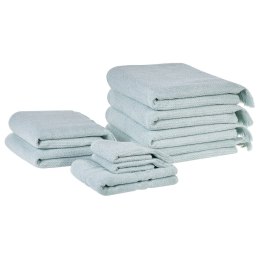 Komplet 9 ręczników bawełnianych frotte miętowy ATIU