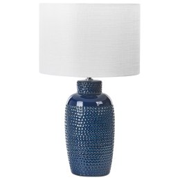 Lampa stołowa ceramiczna niebieska PERLIS