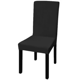  Czarne, rozciągliwe pokrowce na krzesła, 6 sztuk