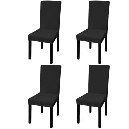  Elastyczne pokrowce na krzesła, 4 szt., czarne