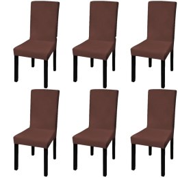 Elastyczne pokrowce na krzesła, 6 szt., brązowe