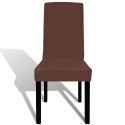  Elastyczne pokrowce na krzesła w prostym stylu, 4 szt., brązowe Lumarko!