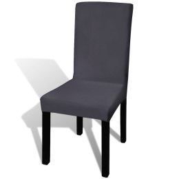  Elastyczne pokrowce na krzesła w prostym stylu, 6 szt., antracyt