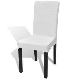 Lumarko Elastyczne pokrowce na krzesło w prostym stylu, białe, 4 szt.