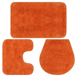 Lumarko 3-częściowy zestaw mat łazienkowych, tkanina, pomarańcz