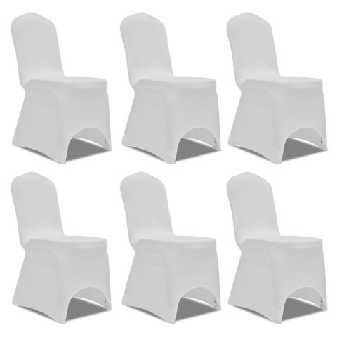  Białe elastyczne pokrowce na krzesła, 6 szt. Lumarko!