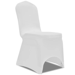  Białe elastyczne pokrowce na krzesła, 6 szt.