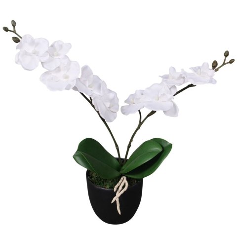  Sztuczna orchidea z doniczką, 30 cm, kolor biały Lumarko!
