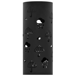  Stojak na parasole, wzór w parasole, stalowy, czarny