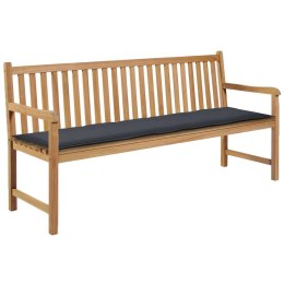  Poduszka na ławkę ogrodową, antracytowa, 180x50x3 cm Lumarko!