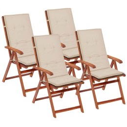 Lumarko Poduszki na krzesła ogrodowe, 4 szt., kremowe, 120x50x3 cm