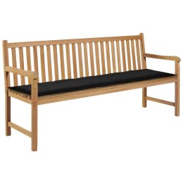  Poduszka na ławkę ogrodową, czarna, 180x50x3 cm Lumarko!