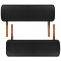  Czarny składany stół do masażu 2 strefy z drewnianą ramą Lumarko!