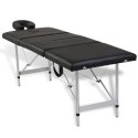  Czarny składany stół do masażu 4 strefy z aluminiową ramą Lumarko!