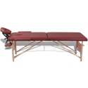  Czerwony składany stół do masażu 2 strefy z drewnianą ramą Lumarko!