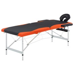 Lumarko 2-strefy, składany stół do masażu, aluminium czarny i pomarańcz