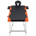  2-strefy, składany stół do masażu, aluminium czarny i pomarańcz Lumarko!