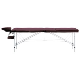  Składany stół do masażu, 3 strefy, aluminiowy, fioletowy Lumarko!