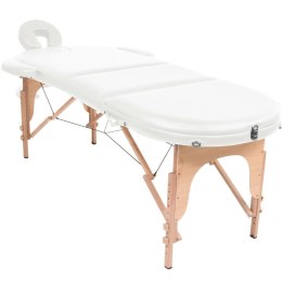Lumarko Składany stół do masażu z 2 wałkami, grubość 10 cm, biały