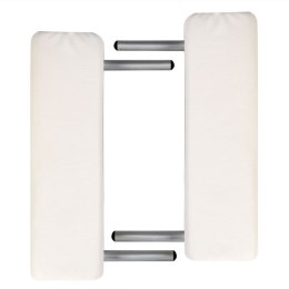 Lumarko Składany stół do masażu z aluminiową ramą, 2 strefy, kremowy